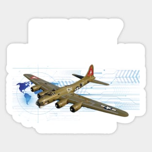 B17 Flying Fortress Bomber Pilot Gift Battle of Britain Sticker